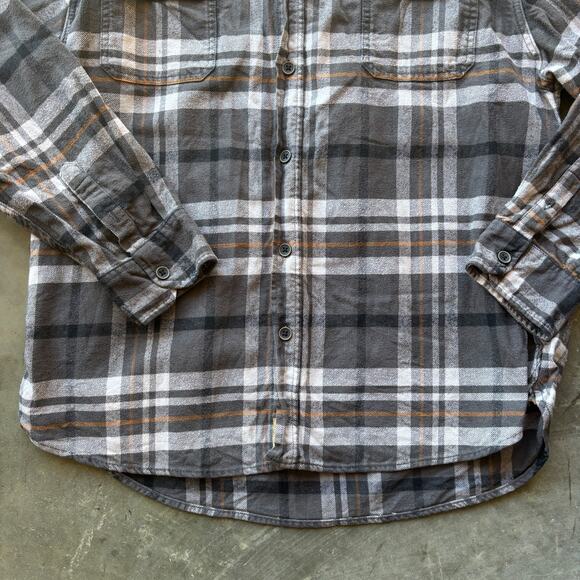 Jachs Heavy Flannel Shirt Men's XL Gray Button Up Long Sleeve Plaid Work Shirt - Picture 4 of 13